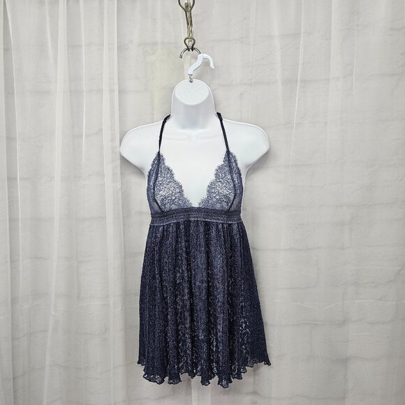 Victoria's Secret Y2K Babydoll Tank Lace Blue Fairy Whimsigoth Angelcore Sheer M - Picture 1 of 8